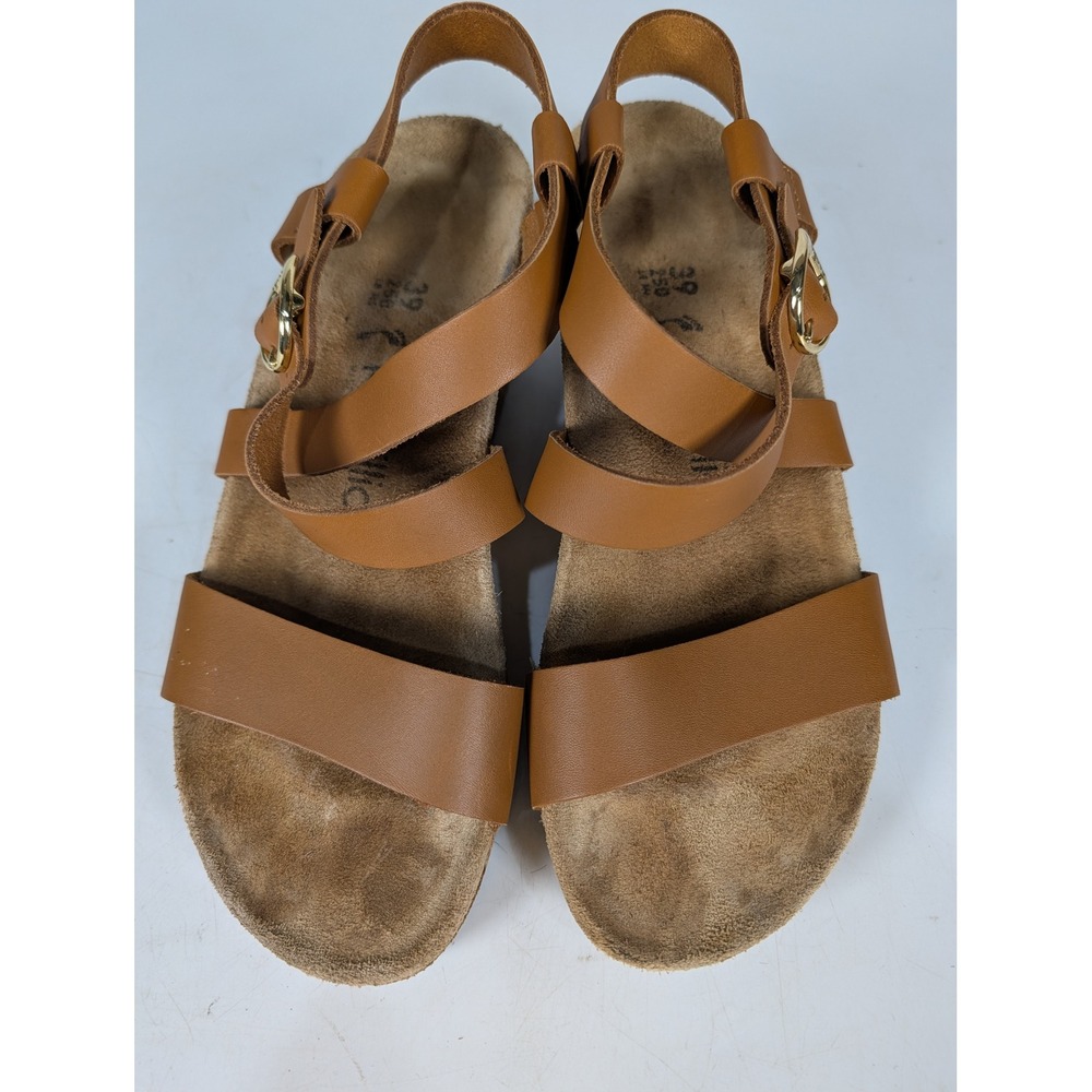 Papillio by Birkenstock Lana Wedge Sandals Brown Leather Womens 39 L8 250 - Picture 3 of 5